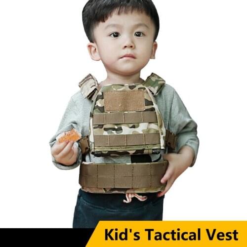 Airsoft Children‘s Tactical Vest Molle Mini Protective Childrens-vest Kids Safety Children Clothing 1000D Hunting Carrier Vest