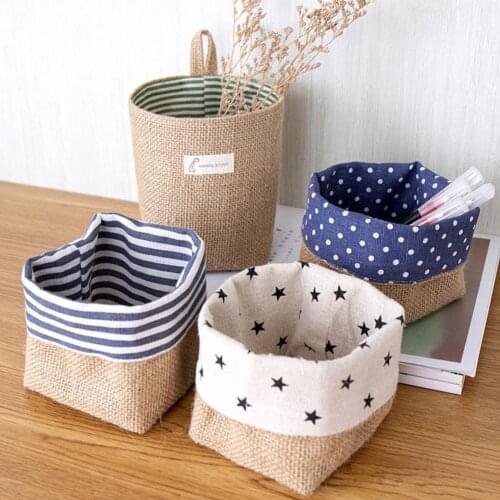 Jute Reliable Space-Saving Jute Desktop Storage Bin Eco-Friendly Storage Bin Practical for Home