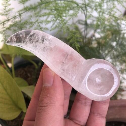 Bird head Natural Clear quartz stone crow hand-carved boutique unique bedroom ornaments animal crafts