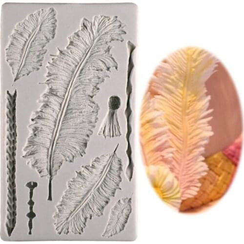 Hot Sale Sugarcraft Feather Silicone Mold Fondant Mold Cake Decorating Tools Chocolate Gumpaste Mold K373