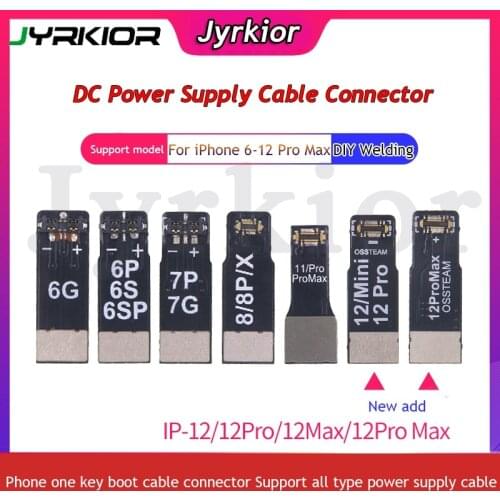 For iPhone 6-11Pro 12 mini 12 Pro MAX DC Power Supply Test Cable Connector/ Motherboard Clip Battery Male Buckle Replacment Part