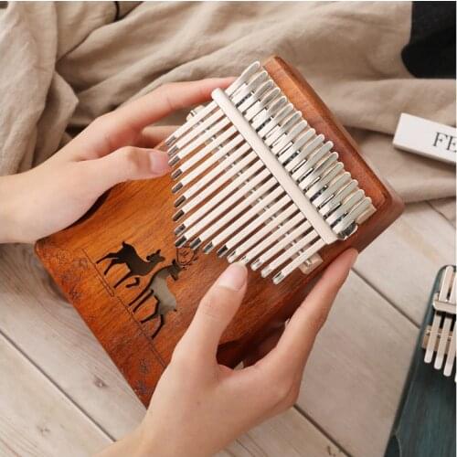 Klimba 17 key thumb piano Africa kalimba Made of high-quality veneer mahogany with piano stickers for keyboard