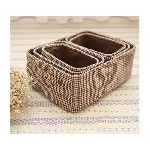 Suit No Cover Cotton Linen Canvas Storage Box Finishing Box Desktop Cosmetics Storage Box Debris Storage Box
