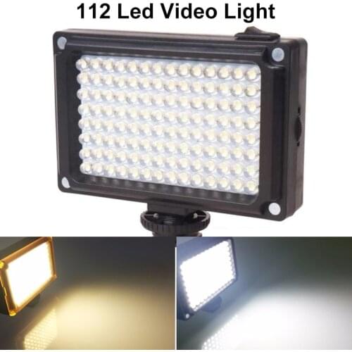 112 LED Phone Video Light Photo Lighting on Camera Hot Shoe LED Lamp for iPhone Xs Max X 8 Camcorder Canon Nikon DSLR