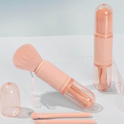 Mini Makeup Brush Portable Multi-Function Lip Eyeshadow Eyebrow Makeup Brush Set Synthetic Hair Double Head Makeup Brush kit