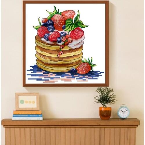 Dessert bread home decor paintings counted printed on canvas DIY 14CT 11CT Handwork Cross Stitch Needlework Sets Embroidery kits