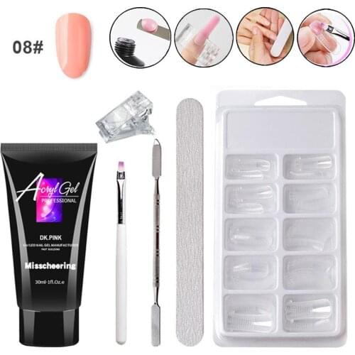Professional Manicure Tool Set with Quick Gel 100PCS Nail Tips Mold Nail Polished Strip Nail File Fixed Clip Nail Brush