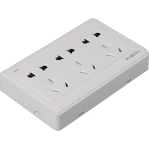 10A Surface Mounted 15 Poles Triple 2 Pins And 3 Pins AU Shutter Wall Socket