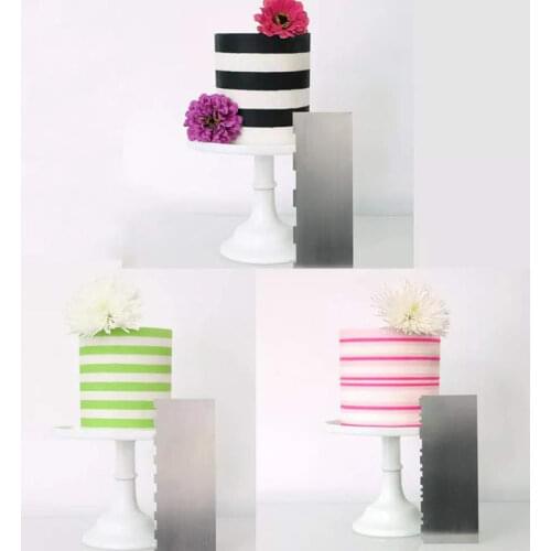 New Striped Stainless Steel Cream Mold Board Scraper Scraper Cake Odd Scraper Cream Scraper