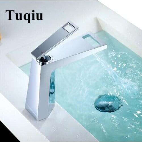 New arrival top high quality brass material unique design hot and cold single lever bathroom waterfall basin faucet sink mixer