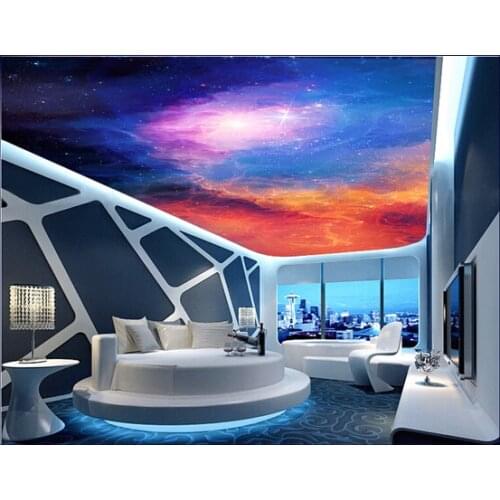3D large murals, colorful sky ceiling wallpaper for walls 3 d,ktv bar wallpaper,living room bedroom papel de parede