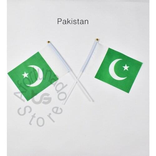 Pakistan flag Banner 14*21cm hand waving National flag Home Decoration flag banner