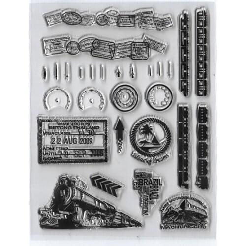 Train Transparent Clear Silicone Stamp Seal DIY Scrapbooking Stencil Embossing Album Decoration Office School Supplies Reusable