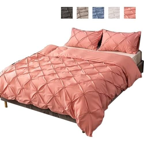 Luxury Black Duvet Cover Pinch Pleat Brief Bedding Set Queen King Size 3pcs Bed Linen Set Comforter Cover Set with Pillowcase