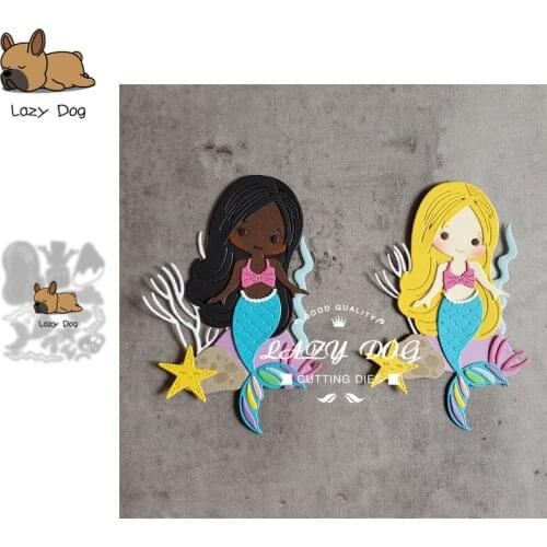 Mermaid Girl Metal Cutting Dies Scrapbooking Stencil DIY Mold Knife Craft Embossing Die Cuts Card Making New Dies For 2021