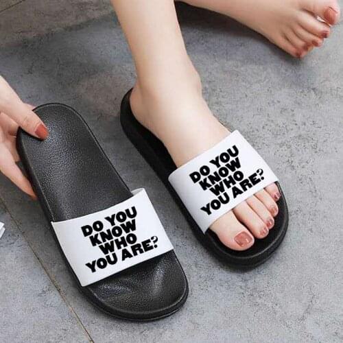 2021 women slippers Beautiful Patterns Printed Word Sandals Summer Beach Open Toe Flip Flops flip flops female