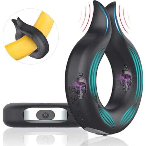 Silicone Vibrating Ring Penis Vibrator Massager Delay Ejaculation Mini Bullet Vibrator Erection Cock Lock Ring Sex Toys for Men