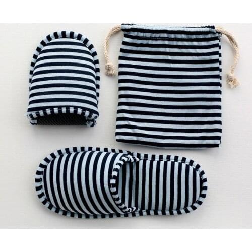 Fashion Men Women Striped Slippers Hotel Travel Spa Portable Folding House Disposable Home Guest Indoor Slippers One Size