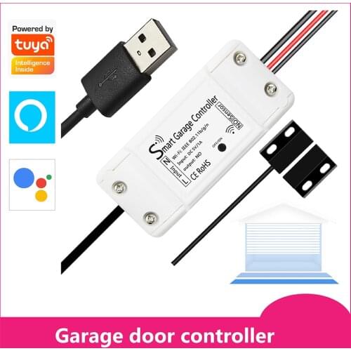 Smart WiFi Garage Door Opener Remote Controller, Smartphone App Control, Compatible with Alexa, Google Assistant No Hub Required
