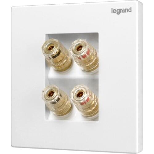 High Quality Audio Wall Socket Four Interfaces Large Panel 86type Wall Switch Socket Simple Classic White and Gold