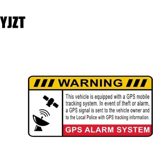 YJZT 13CM*6.4CM Car Styling GPS ALARM SYSTEM Warning Mark Car Sticker Reflective Decal C1-7590