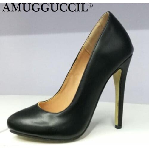 Customize Plus Big Size 34-47 Black Buckle Fashion Sexy High Heel Spring Summer Girls Female Lady Shoes Women Pumps D1177