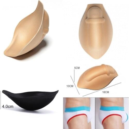 1 Pcs Men Bulge Enhancing Underwear Front Cushion Pad Push Up Cup Penis Protection Underpants Front Padded Swimwear Panties Pad