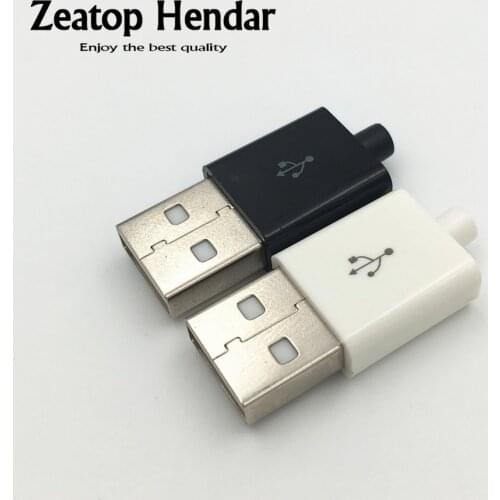 10Pcs DIY USB 2.0 A Male 4Pin Assembly Adapter Connector Plug Socket Nickel-plated