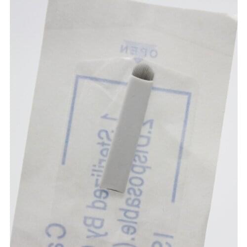 100 pcs 18 Pin U shape Microblading Needle Eyebrow Tattoo Blade Permanent Makeup Tattoo Manual Blades For 3D Embroidery Pen