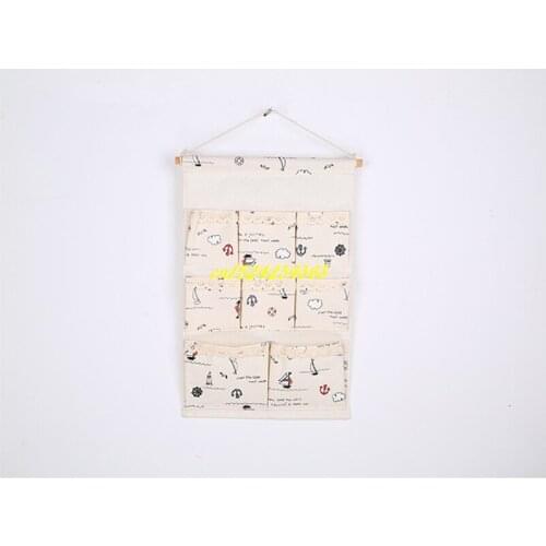 200pcs/lot 34*48cm Cotton Linen Wall Hanging Storage Bags Door Pouch Bedroom Wall Hanging Home Office Organizer 8 Pockets