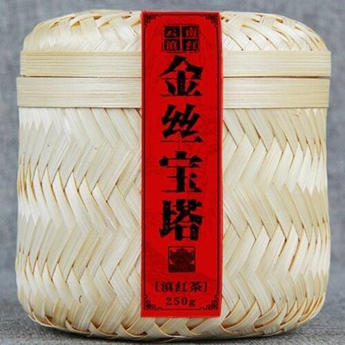 250g/box China Yunnan Golden Silk Pagoda Fengqing Dian Black -tea Handmade Golden Bud Honey Rhyme Green Food for Health Care