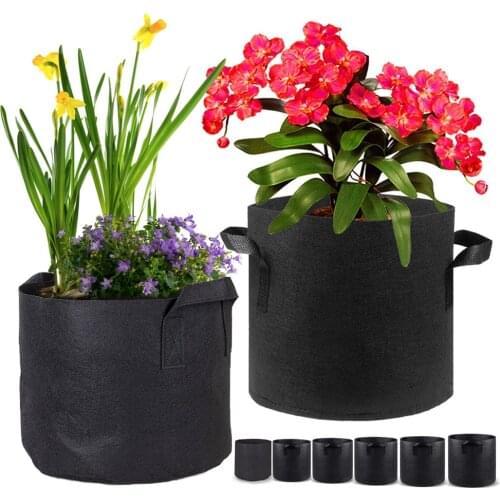 5PCS 1-10 Gallon Green Vegetable Pot Flower Grow Bag Garden Plants Bag Planting Grow Bag Aeration Potato Planting Pot Container