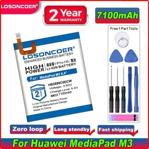 LOSONCOER HB2899C0ECW 6600mAh Replacement Tablet Battery For Huawei MediaPad M3 8.4" BTV-W09 BTV-DL09 SHT-AL09 SHT-W09
