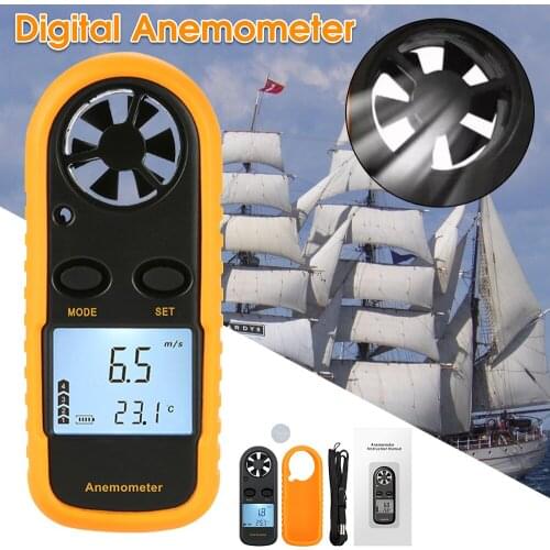 0-30m/s Portable Wind Speed Meter High Precision 2-in-1 Digital Display Anemometer Wind Temperature Tester Measuring Instrument