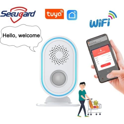 SECUGARD Welcome Doorbell Alarm Intelligent Greeting Traffic Statistics APP WiFi Alarm System Smart Home Security System Camping