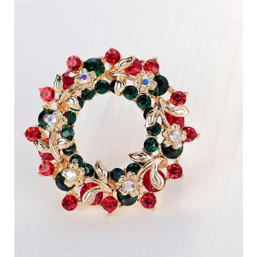 Enamel Snowman Christmas Tree Santa Tree Brooch Pin Christmas Gifts Jingle Bell Boots Brooches Charm Crystal Christmas Gift