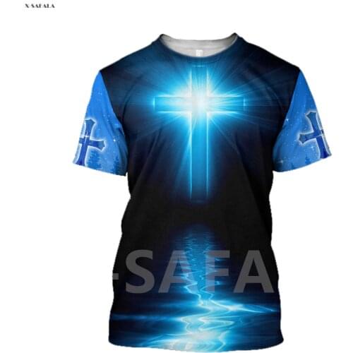 Premium Christian Jesus God Lion 3D Fashion All Over Printed Round Neck T-Shirt Men Women Harajuku Casual Tee Top