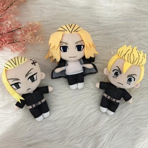 Anime Tokyo Revengers Takemichi Hanagaki Ryūgūji Ken Cosplay Cute Short Plush Stuffed Change Dolls Toy 20cm Plushie Doll Cushion