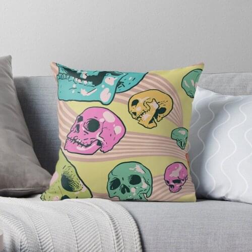 Candy Skulls Throw Pillow Cushion Cover Polyester throw pillows case on sofa home living room car seat decor 45x45cm