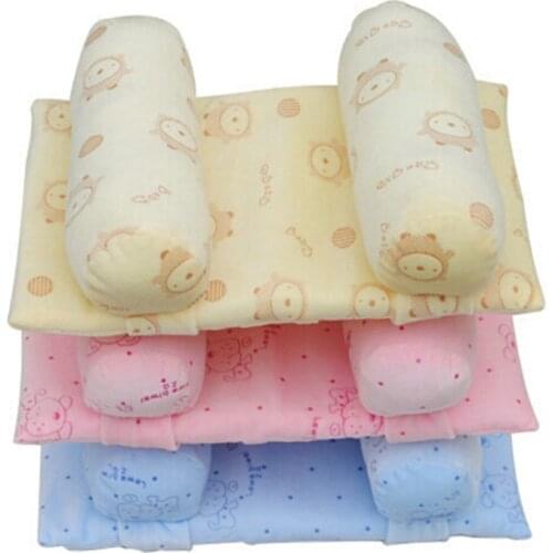 Infant Baby Soft Pillow Prevent Flat Head Anti Roll Cushion Sleeping Support Baby Cotton Pillows Cute Anti-heading Pillow
