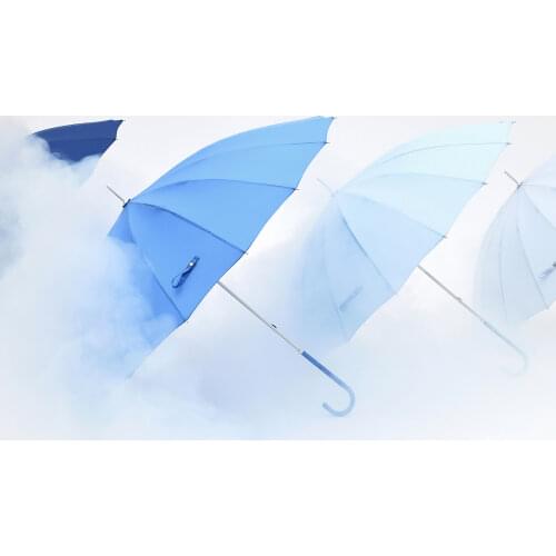 Sky Blue Long Umbrella Rain Women Windproof 16 Ribs Brand Fashion Girls Umbrellas Aluminum Travel Golf Umbrellas Ultra-light