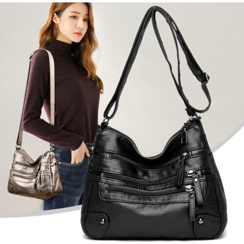 2021 Womens Soft Leather New Multi-Functional Casual Fashion High Quality Classic Multi-Layer Handbags Shoulder Bag