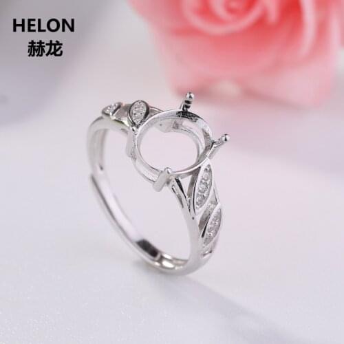 925 Sterling Silver Women Engagement Wedding Ring 7x9mm Oval Cut Oval Cabochon Semi Mount Ring Setting Cubic Zirconia CZ