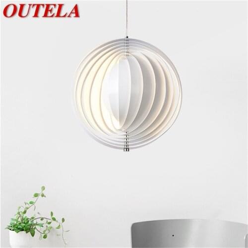 OUTELA Pendant Light Modern Creative White LED Lamps Fixtures For Home Decorative Dining Room