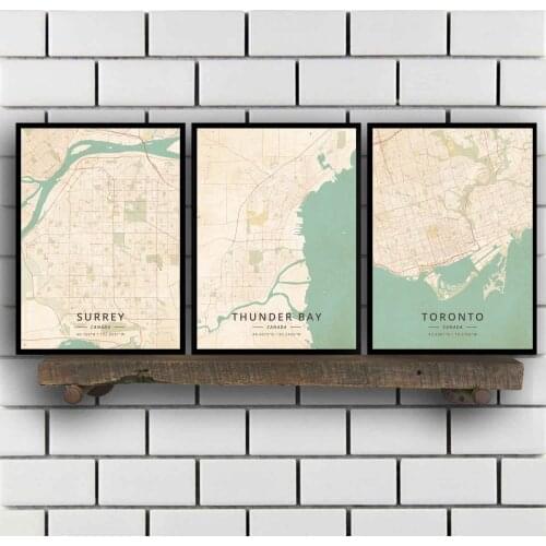 Surrey Thunder Bay Toronto TroisRivieres Vancouver Victoria Winnipeg Canada Poster