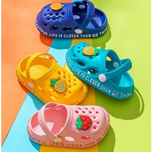 2021 New Baby Sandals For Boys Girls Cartoon Kids Shoes Summer Toddler Flip Flops Children Home Slippers Beach Swimming Slippers