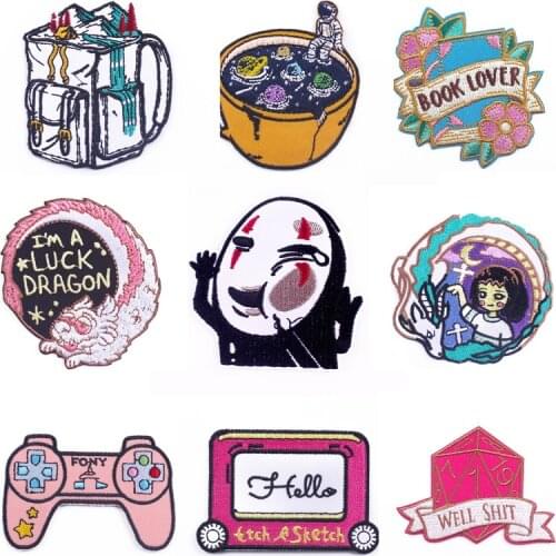 Cute Anime Sewing Patch Embroidered Patches On Clothes Cartoon Applique Cake Animals Iron On Patches For Clothing Stickers Badge