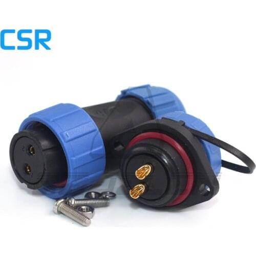 SP2110, waterproof LED cable connector ip68 male and female 2 pin, Industrial Power Panel mount connector 2 pin plug and socket