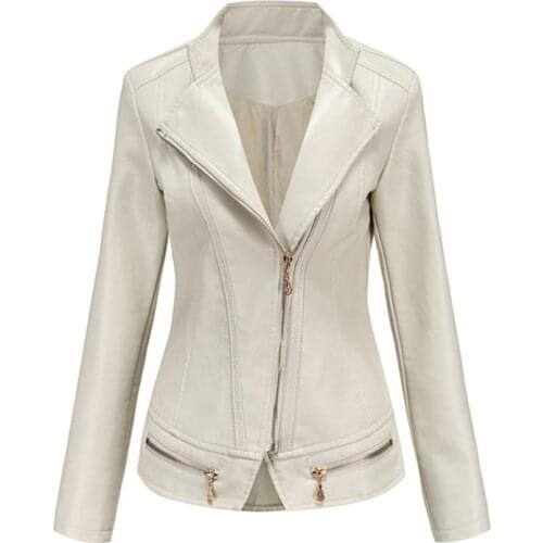 Women PU Leather Jacket 2021 New Spring Autumn Thin Short Jacket Slim Plus Size S-4XL Ladies Faux Leather Coat Casual Outerwear