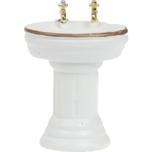 1 Pc Resin 7.7*5.2*33.9cm 1/12 Dollhouse Miniature Furniture Bathroom Washbasin Toy for Children Gift